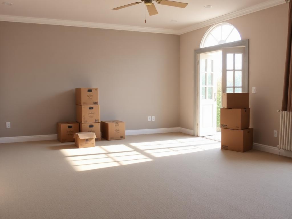 Empty living room cleaned and ready for move-in day by Fall Home Services in Bowie, Maryland