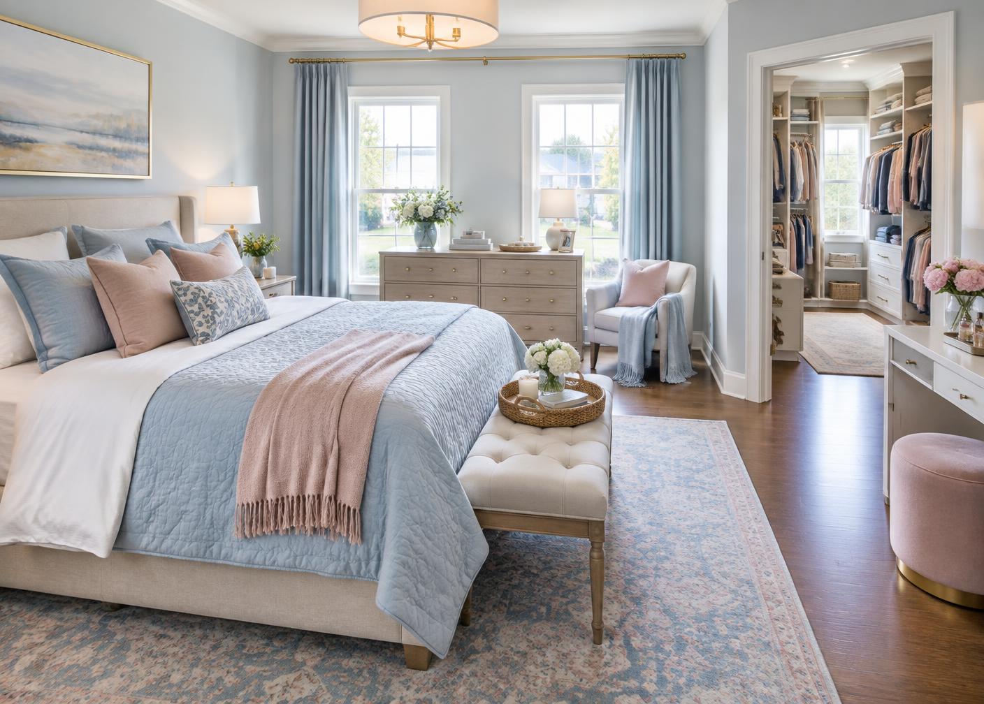 Premium move-in setup with an organized bedroom and closet